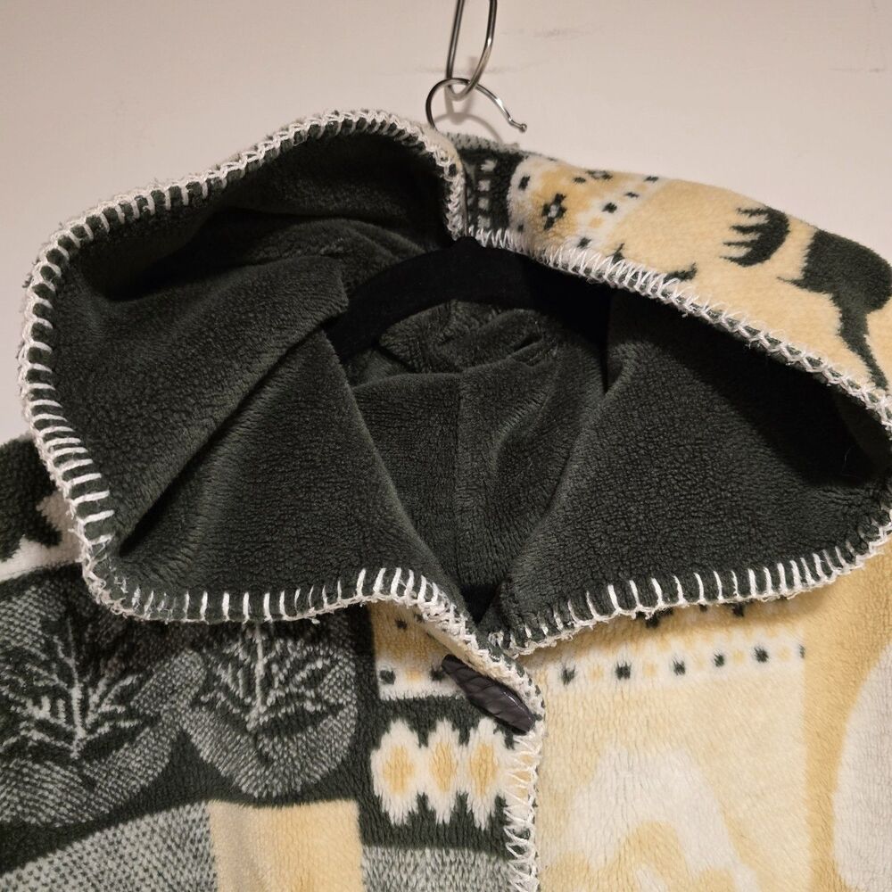 Vtg Quality Goods Canada Winter Nature Heavy Fleece Reversible Coat Jacket M/L - Picture 10 of 16